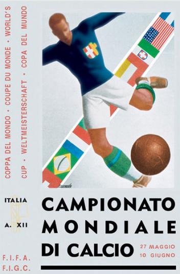 Poster Svjetskog nogometnog prvenstva održanog u Italiji 1934. godine