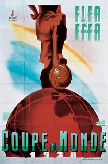Poster Svjetskog nogometnog prvenstva održanog u Francuskoj 1938. godine
